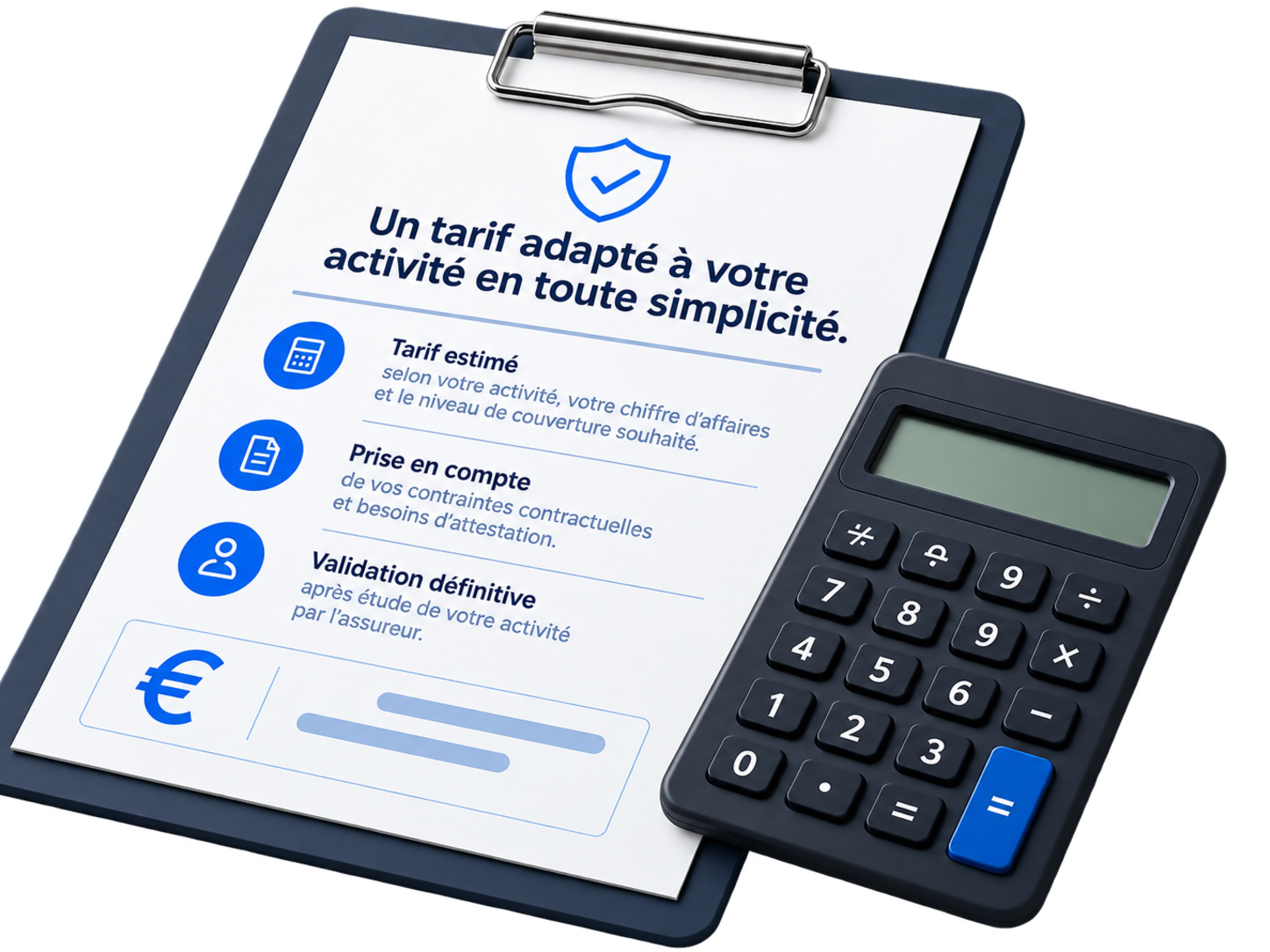 Illustration d’un tarif indicatif RC Pro adapté à l’activité professionnelle