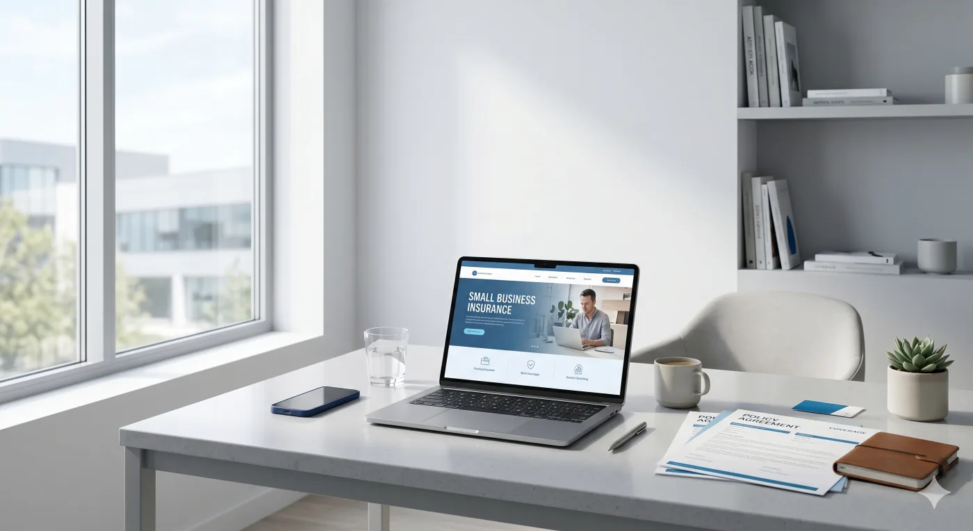 Bureau avec ordinateur et documents de responsabilité professionnelle